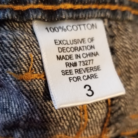 Hang Ten Raw Hem Distressed Mini Blue Jean Skirt  3 - Picture 4 of 7